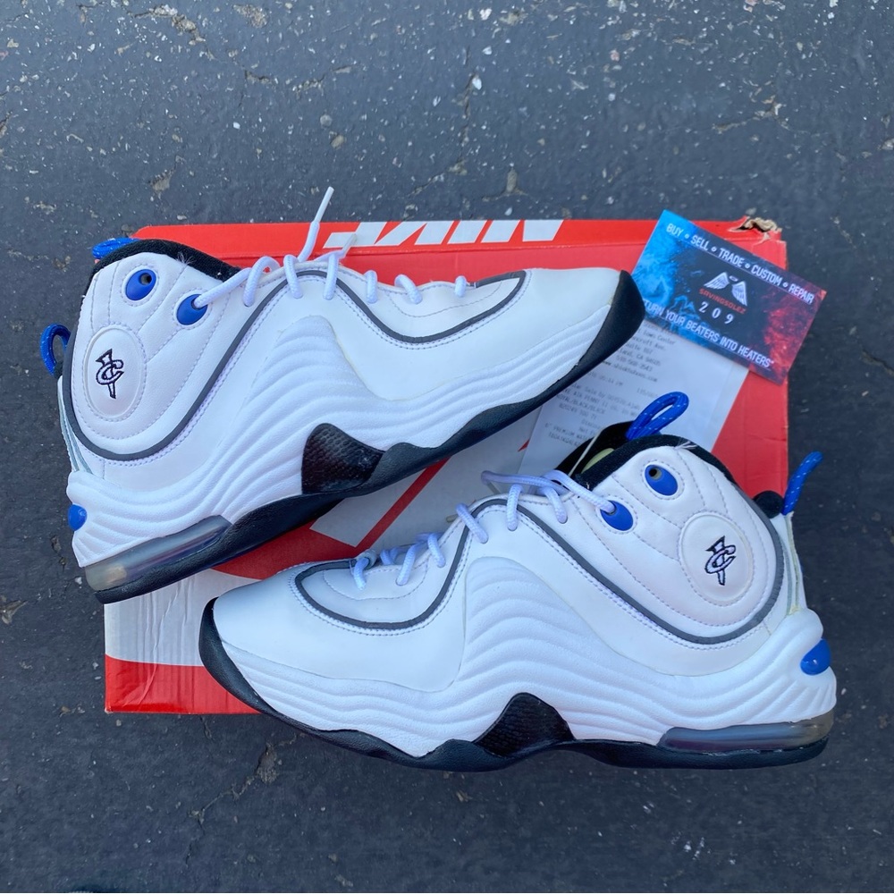 Nike Air Penny 2 White Varsity Royal Grade School Size 7